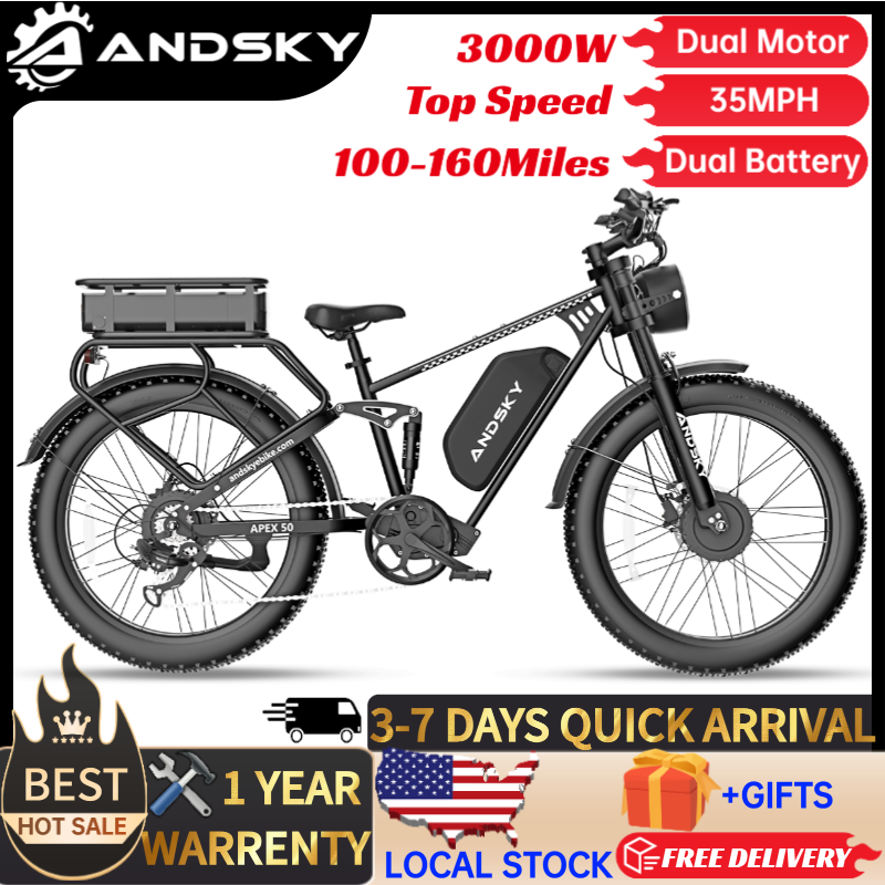 48V 1500W Rear Hub Motor With Battery - دراجة كهربائية ANDSKY Apex50 AWD بقوة